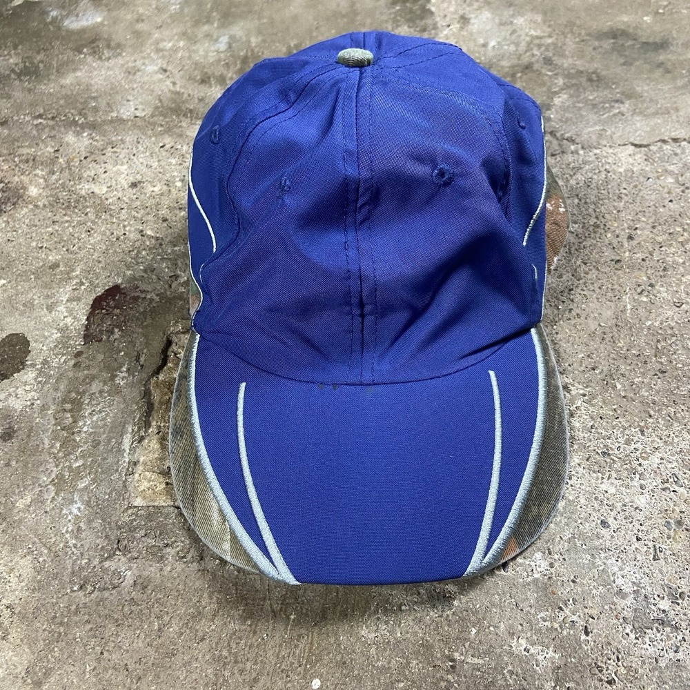 Vintage Y2K Occunomix Cap Strap Back Adjustable Blue Camouflage Colorblock Hat